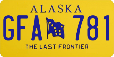 AK license plate GFA781