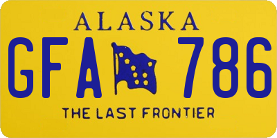 AK license plate GFA786