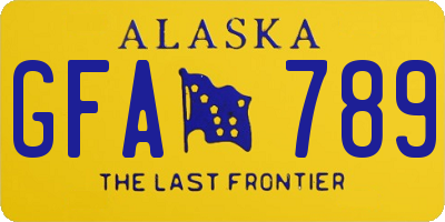 AK license plate GFA789