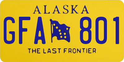 AK license plate GFA801