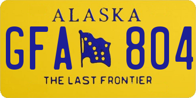 AK license plate GFA804