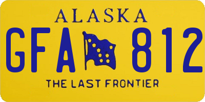 AK license plate GFA812
