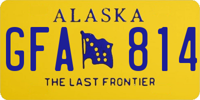 AK license plate GFA814