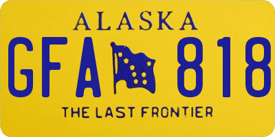 AK license plate GFA818