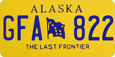 AK license plate GFA822
