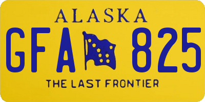 AK license plate GFA825