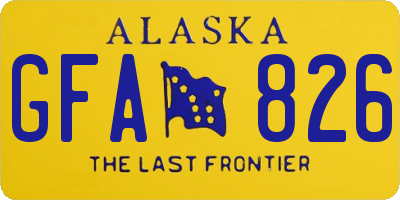 AK license plate GFA826