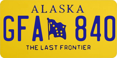 AK license plate GFA840