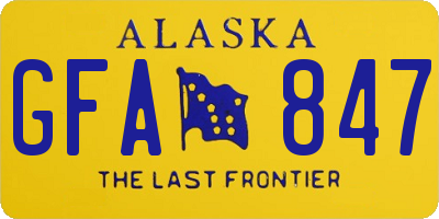 AK license plate GFA847