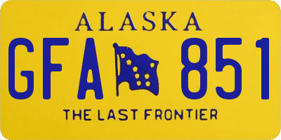 AK license plate GFA851
