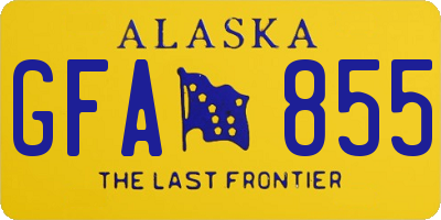 AK license plate GFA855