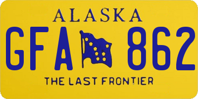AK license plate GFA862