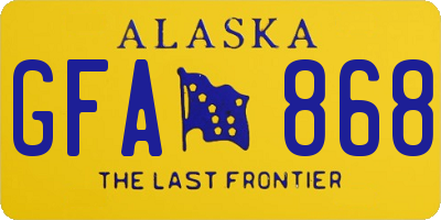 AK license plate GFA868