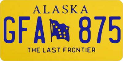 AK license plate GFA875