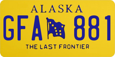 AK license plate GFA881
