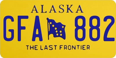 AK license plate GFA882