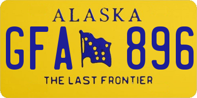 AK license plate GFA896