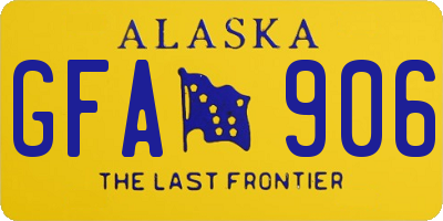 AK license plate GFA906