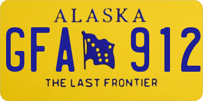 AK license plate GFA912