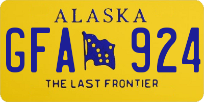 AK license plate GFA924