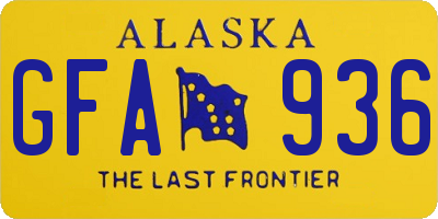 AK license plate GFA936