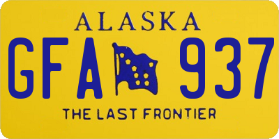 AK license plate GFA937