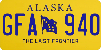 AK license plate GFA940