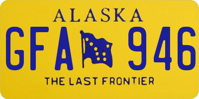 AK license plate GFA946