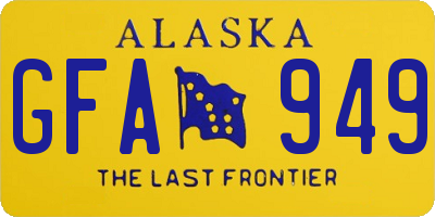 AK license plate GFA949