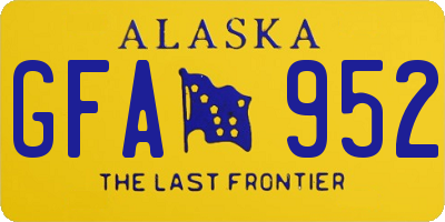 AK license plate GFA952