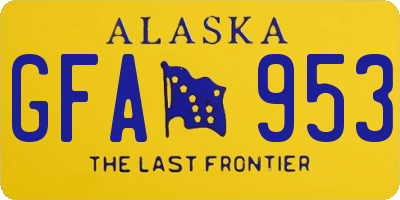 AK license plate GFA953