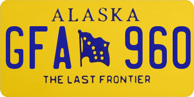 AK license plate GFA960