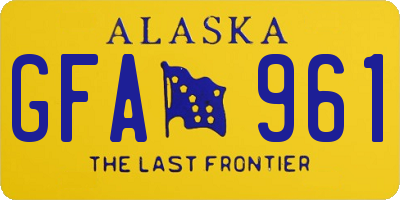 AK license plate GFA961