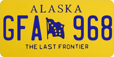 AK license plate GFA968