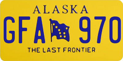 AK license plate GFA970