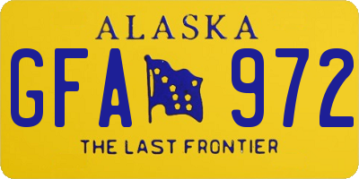 AK license plate GFA972