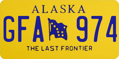 AK license plate GFA974