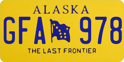 AK license plate GFA978