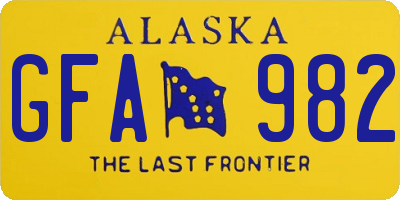 AK license plate GFA982