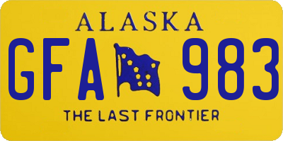 AK license plate GFA983