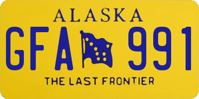 AK license plate GFA991