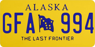 AK license plate GFA994