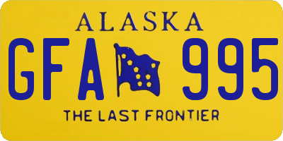 AK license plate GFA995