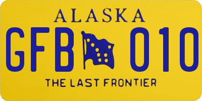 AK license plate GFB010