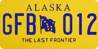 AK license plate GFB012