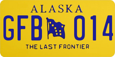 AK license plate GFB014