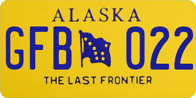 AK license plate GFB022