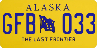 AK license plate GFB033