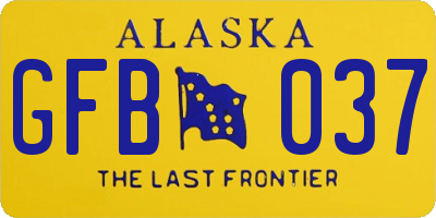 AK license plate GFB037