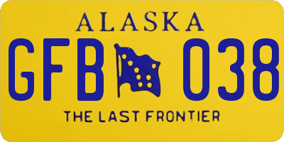 AK license plate GFB038